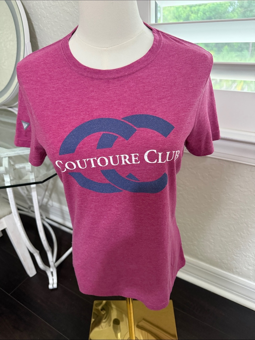 Coutoure Club Short Sleeve Crewneck Tee in Berry Pink